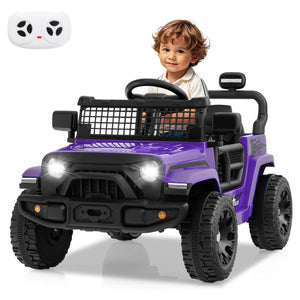 12V Kids Ride on Truck Car Battery Powered Electric Vehicle-Purple