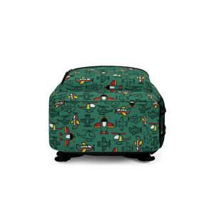 Kids Airplanes Green Backpack
