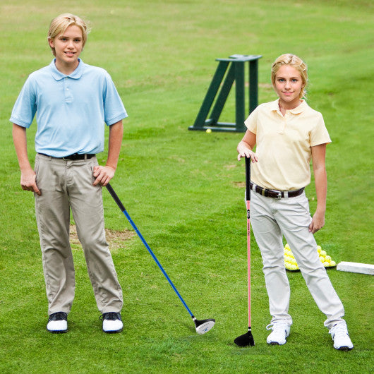 38 Inch 165CC Junior #3 Fairway Wood Golf Club with Fiberglass Shaft for Kids Ages 11-14-Blue