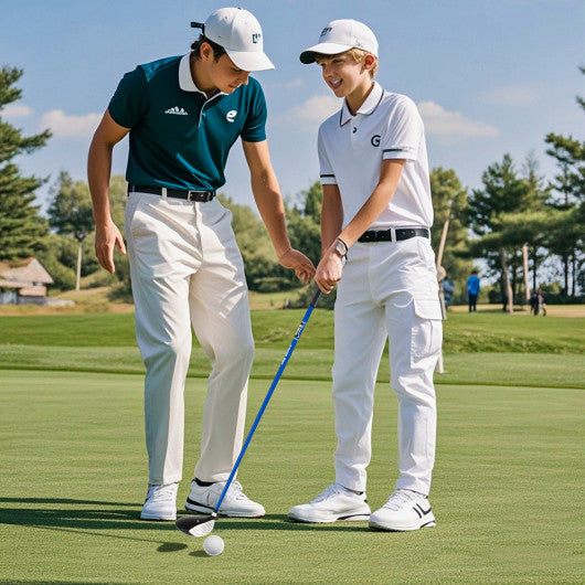 38 Inch 165CC Junior #3 Fairway Wood Golf Club with Fiberglass Shaft for Kids Ages 11-14-Blue