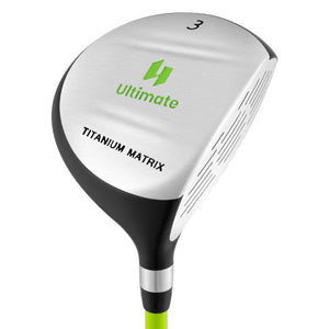 34 Inch 165CC Junior #3 Fairway Wood Golf Club with Fiberglass Shaft for Kids Ages 8-10-Green