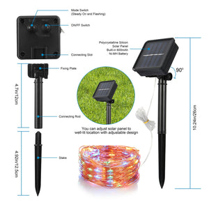 100 LEDs Solar String Lights Outdoor by DirectDeals