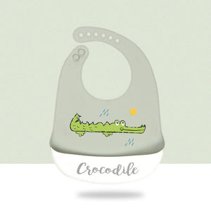 Baby Cartoon Silicone Bib Waterproof And Dirt-proof Super Soft