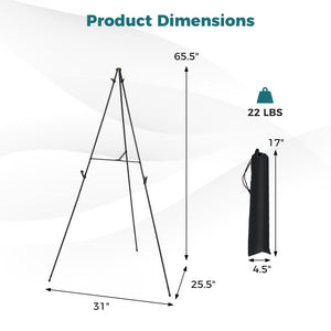166 CM Metal Easel Stand Set 6-Pack-Black