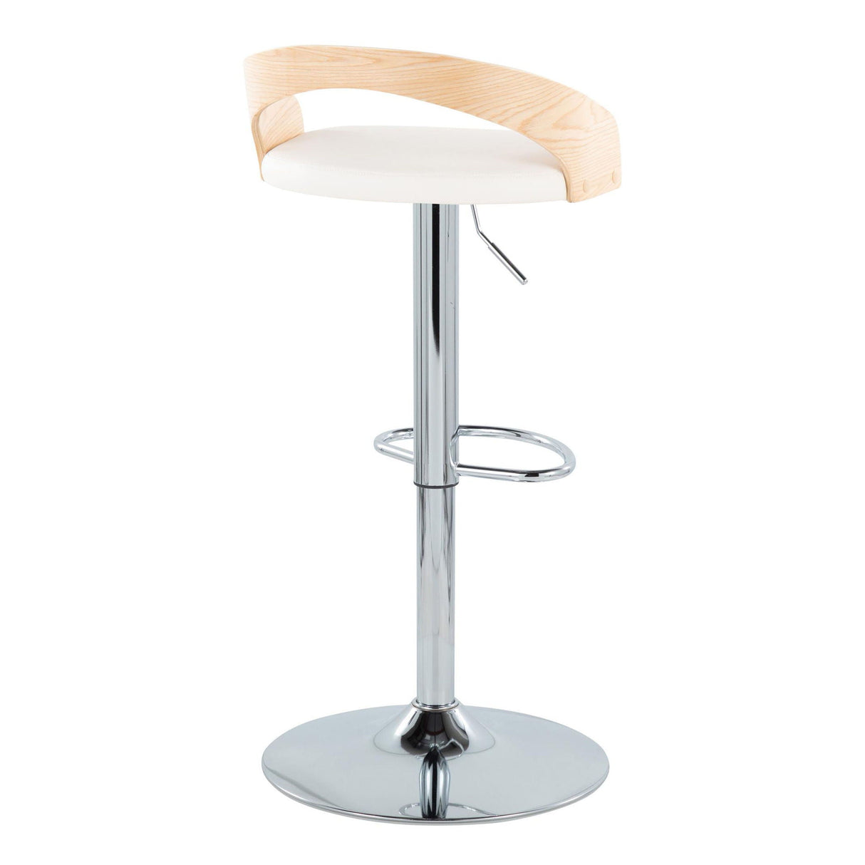 Grotto - Mid Century Modern Adjustable Height Barstool & Swivel With Oval Footrest (Set of 2) by Couch.com