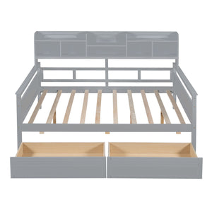 Daybed, Slat Support, With Bedside Shelves And 2 Drawers by Couch.com