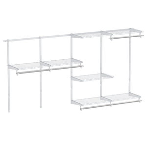 Closet System 4-8 FT Wall-Mounted Closet Shelves and Rod-White