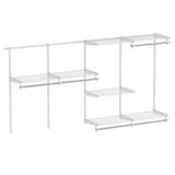 Closet System 4-8 FT Wall-Mounted Closet Shelves and Rod-White