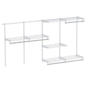 Closet System 4-8 FT Wall-Mounted Closet Shelves and Rod-White