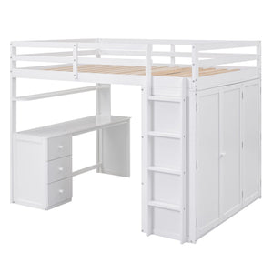 Loft Bed With Drawers, Desk, And Wardrobe by Couch.com