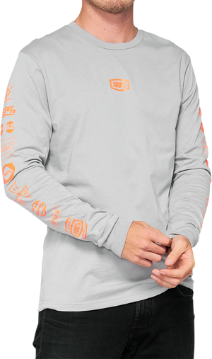 100% Retro Future Long-Sleeve T-Shirt - Vapor - Small 33007-404-10