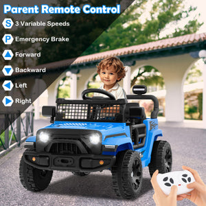 12V Kids Ride on Truck Car Battery Powered Electric Vehicle-Navy