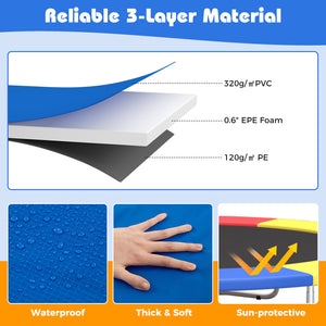 16 Feet Trampoline Pad Replacement Safety Pad with Fixing Straps (Blue)