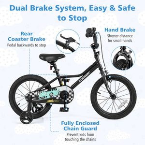 16 Inch Kids Bike Adjustable for 4-7 Years Old with Low-Step Frame