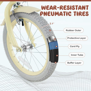 14/16/18 Inch Kids Bike Adjustable with Training Wheels Ages 3-8 Years Olds-16 inches