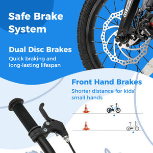 16 Inch Kids Bike Magnesium Alloy Training Bicycle Adjustable for 4 to 7 Years Old-16 inches