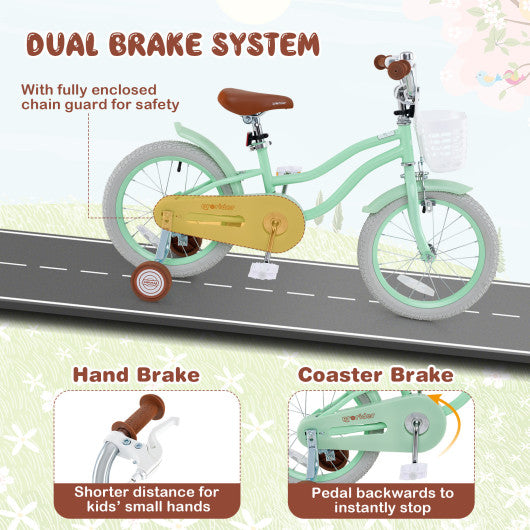 16 Inch Kids Bike with Adjustable Seat and Bell for Kids 3-8 Years Olds-16 inches