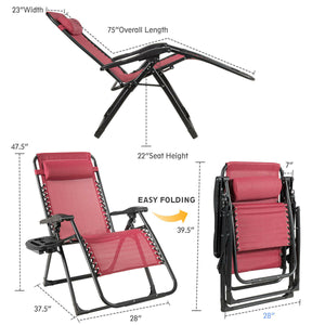 Oversize Lounge Chair with Cup Holder of Heavy Duty for outdoor-Beige