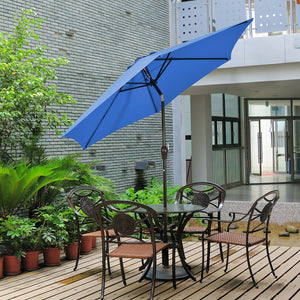 9 ft Patio Outdoor Umbrella with Crank-Orange