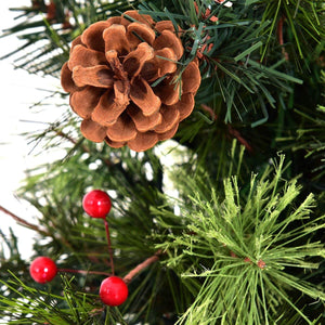 LED Christmas Tree with Red Berries Pine Cones-4 Feet