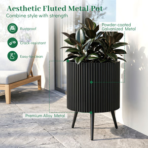 16.5 Inch Plant Pot with Stand and Tapered Legs for Garden