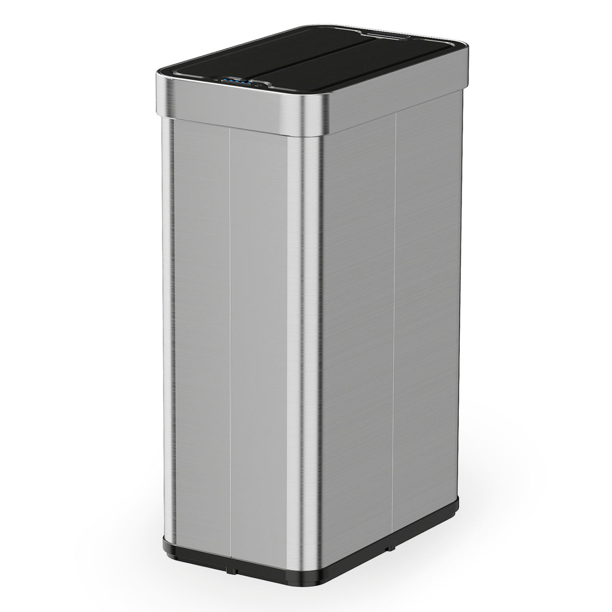 16 Gallon Trash Can with Wing Lids for Bedroom Bathroom Kitchen-Silver