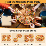 Outdoor 16 Inch 2-Layer Wood Fired Pizza Oven with Square Stone-Black