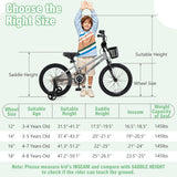 12/14/18 Inch Kids Bike Adjustable with Transparent Chain Cover for 3-8 Years Old-16 inches