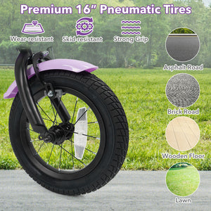 16 Inch Kids Bike with Training Wheels for Aged 4-7 Years Old - Magic Purple