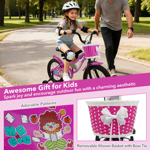 16 Inch Kids Bike with Training Wheels for Aged 4-7 Years Old - Magic Rose
