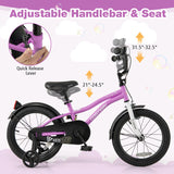 Kids Bike 16-Inch Children Training Bicycle with 2 Brake for 4-7 Years Old