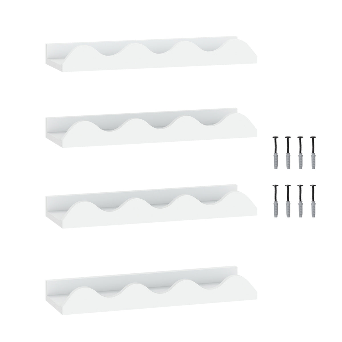 16 Inch Kids Bookshelf Set of 4 Floating Nursery Book Shelves for Decoration Book Toy Storage-White