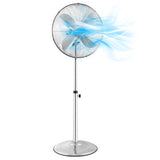 16 Inch Pedestal Standing Fan Oscillating Pedestal Fan with 3 Speeds and Adjustable Height-Silver