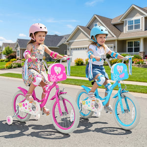 16 Inches Girls Bike with Front Bag and Streamers for 4-7 Years Pink