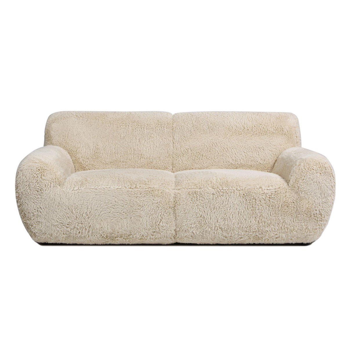 Summit - Faux Sheepskin Overstuffed Sofa - Cream Beige by Couch.com