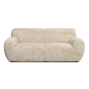 Summit - Faux Sheepskin Overstuffed Sofa - Cream Beige by Couch.com