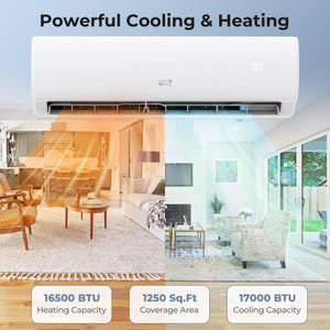 17000 BTU 208/230V Mini Split Air Conditioner and Heater Pump System