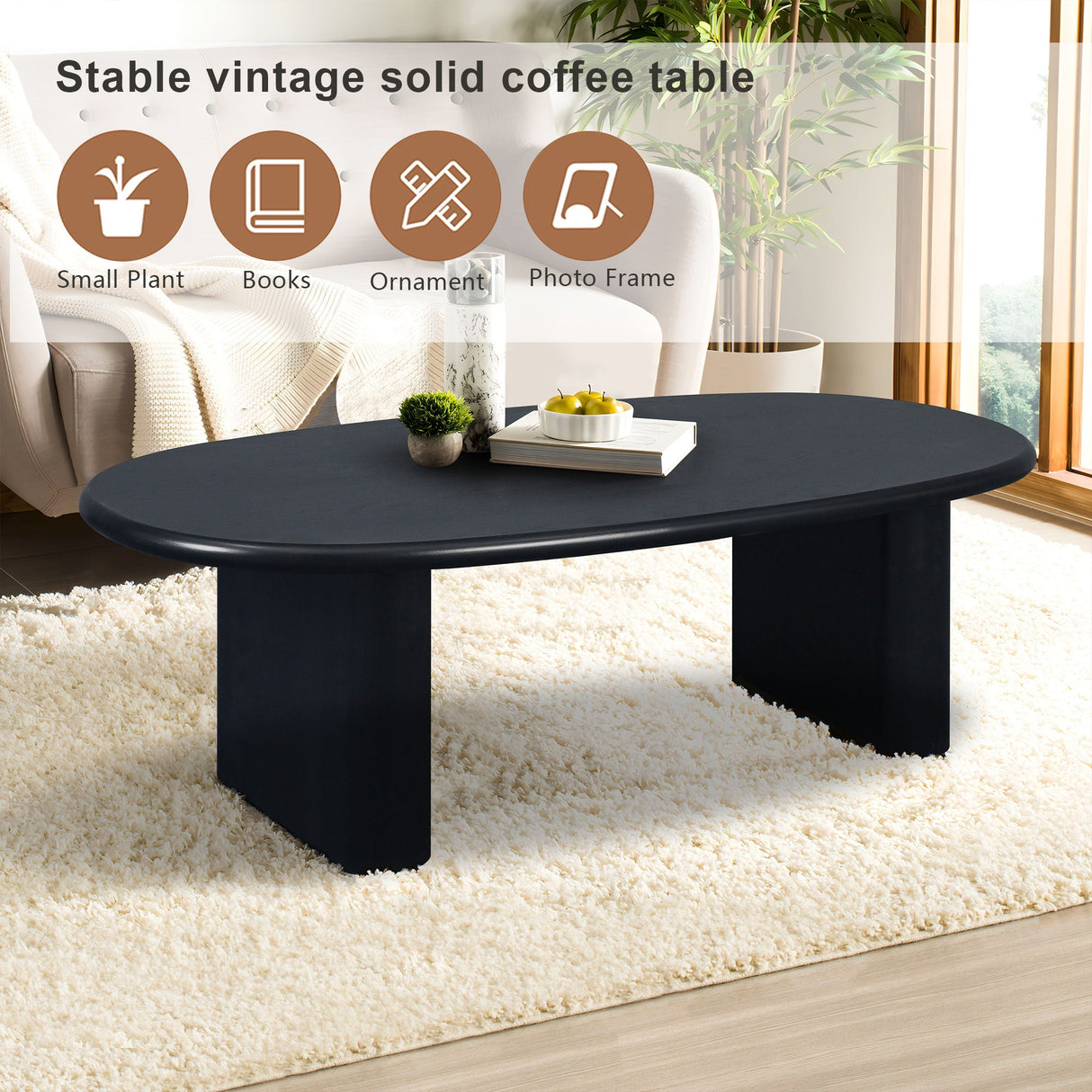 Tapered Tabletop Coffee Table - Antique Black by Couch.com