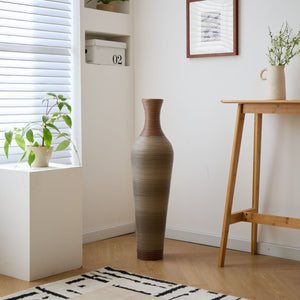 Tall Standing Designer Floor Vases With Elegant 2 Tone Finishes For Decorating by Couch.com