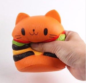 Visqueux Chat Hamburger Alimentaire Squishys   Anti Stress Jouets Boue   Presser Lente Hausse Jouet Amusant Soulager Le Stress Cadeau Soins