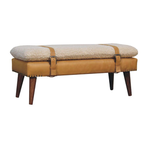 Boucle Leather Bench - Tan by Couch.com