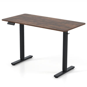 48 Inch x 24 Inch Ergonomic Electric Standing Desk with 3 Memory Settings for Home Office-Rustic Brown