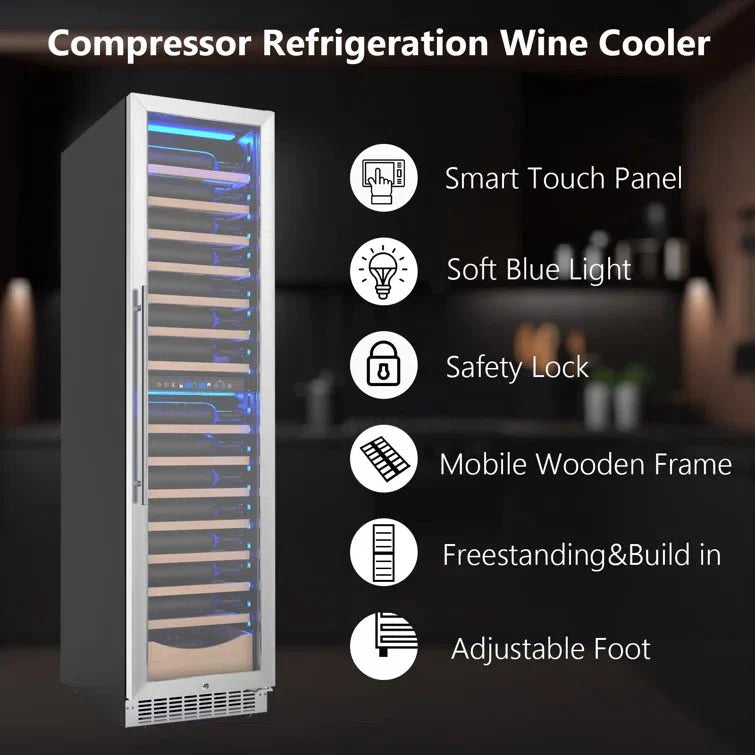 17.72" 111 Bottles Dual Zone Built-in/Freestanding Wine Refrigerator