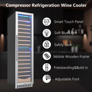 17.72" 111 Bottles Dual Zone Built-in/Freestanding Wine Refrigerator
