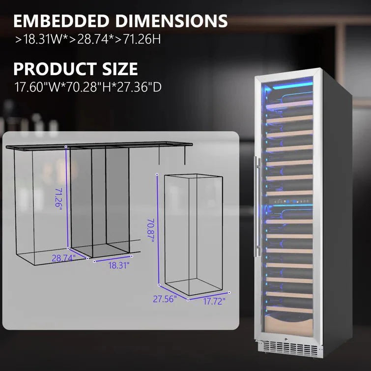 17.72" 111 Bottles Dual Zone Built-in/Freestanding Wine Refrigerator