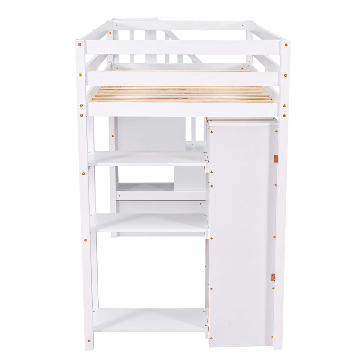 Loft Bed With Storage Drawers And Stairs With Shelves by Couch.com