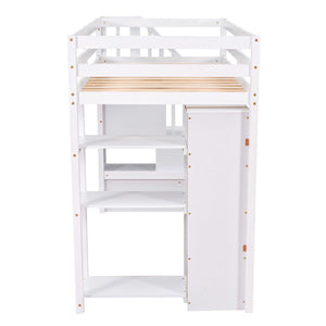 Loft Bed With Storage Drawers And Stairs With Shelves by Couch.com