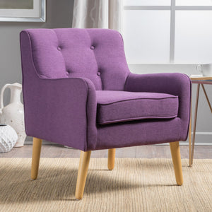 Modern Arm Chair With Tufted Back And Wooden Legs by Couch.com