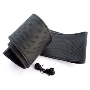 Genuine Leather Car Steering Wheel Cover Soft Anti slip Steering-Wheel Braid Cowhide Braid With Needles Thread Leather Steering Wheel Cover Heavy Duty Pure Cowhide Steering Wheel Cover, Genuine Leather Steering Wheel Cover (Copy)