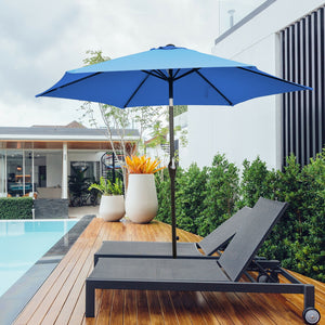 9 ft Patio Outdoor Umbrella with Crank-Orange
